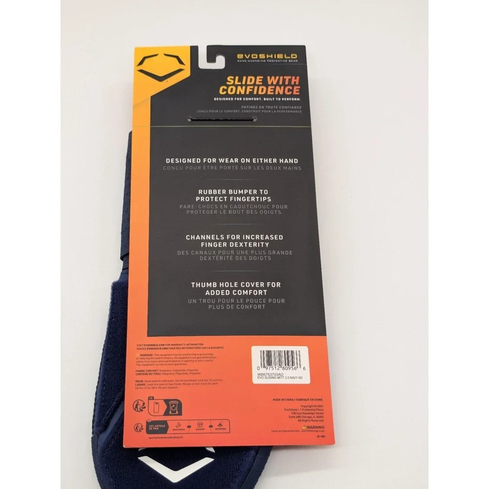 Evoshield 2.0 Baseball/Softball Sliding Mitt - Navy Blue Left/Right Hand Wear